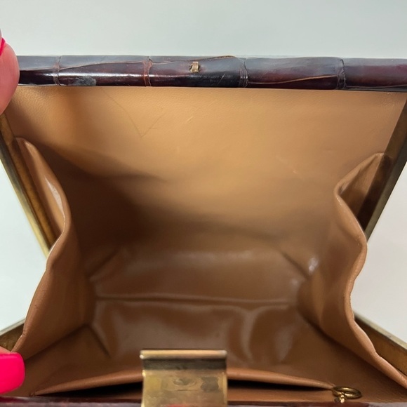 Vintage Authentic Bass Alligator Brown Small Bag - Picture 9 of 14